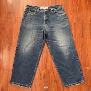 Vintage Anchor Blue Beyond Baggy Jeans Mens 38x29 Blue Wide Leg Y2k Skater